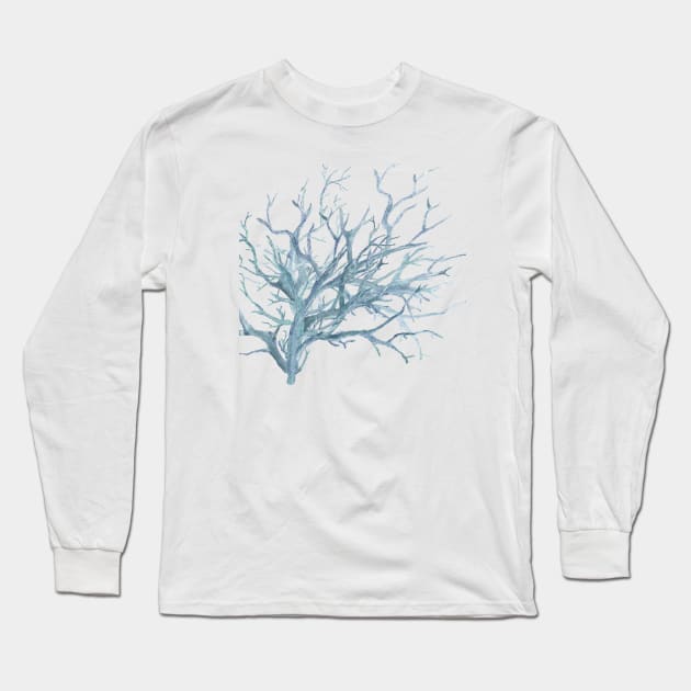 Coral reef in dark blue Long Sleeve T-Shirt by LatiendadeAryam